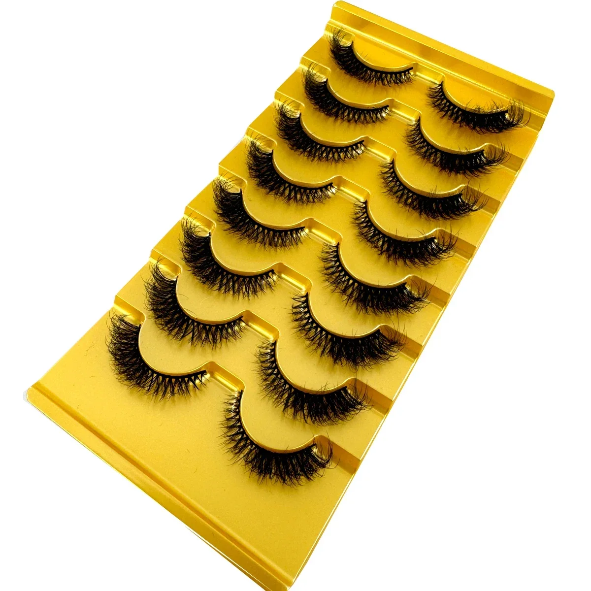 AMSDCN New 8 pairs of cat eye eyelashes 5d fluffy soft cross comic eyelashes Wispy natural eyelash extension makeup eyelashes