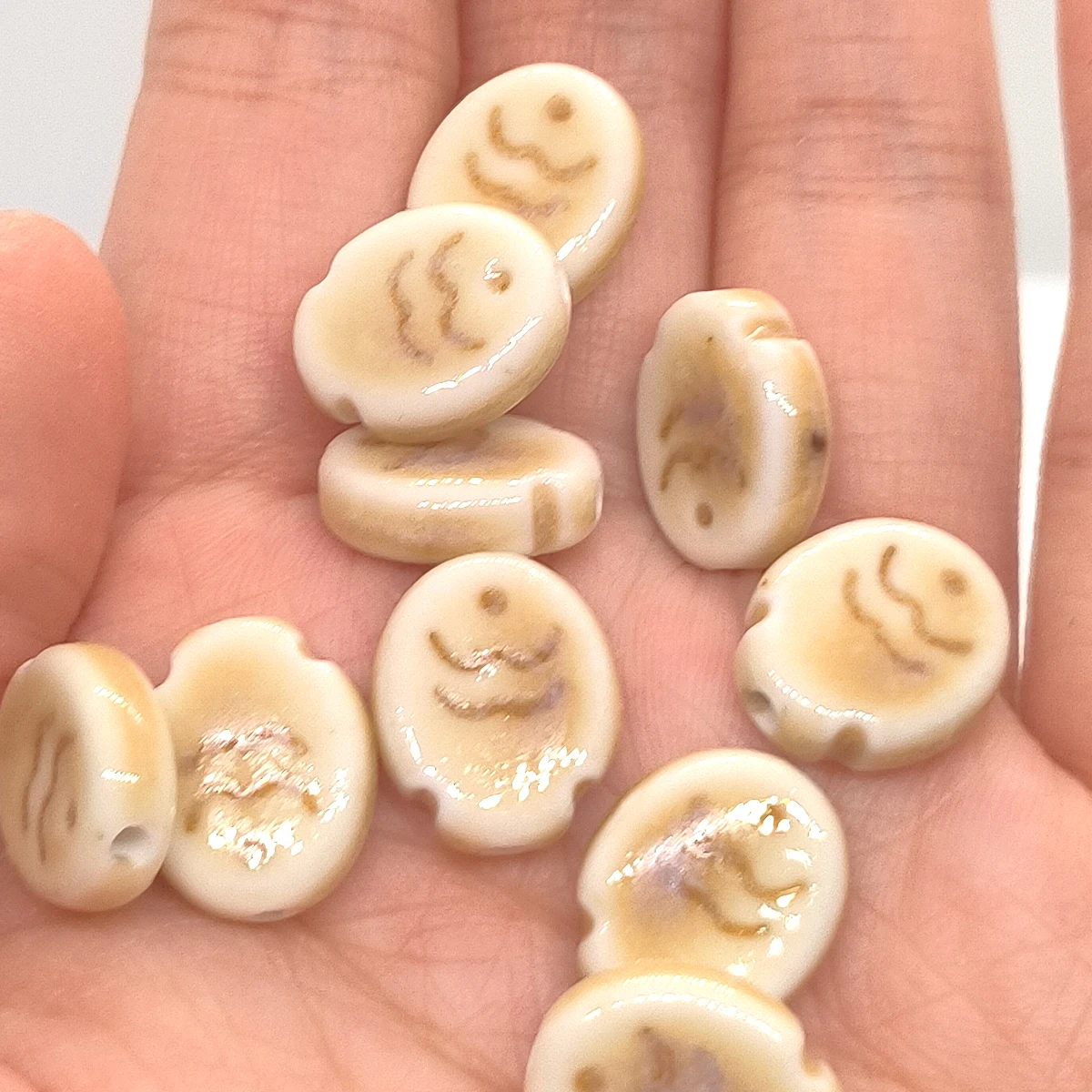 Biscuit Fish Ceramic Beads 13x15mm Blue Cookie Fish Charms 5pcs 10pcs for DIY Jewelry Making Bracelet Necklace Gift