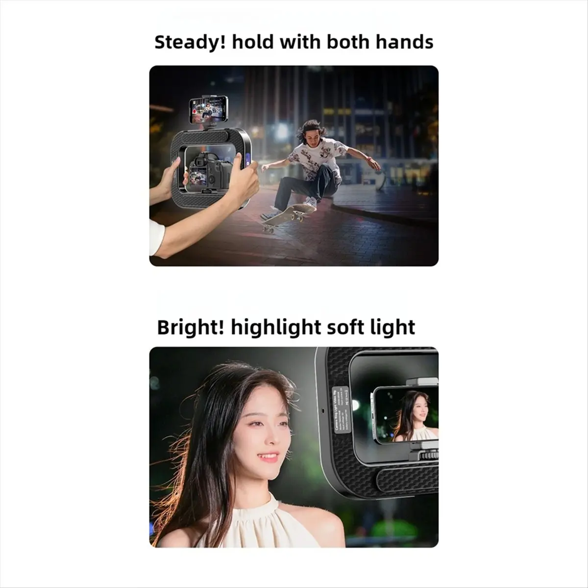 Anillo tricolor de 20W, luz de relleno LED recargable, teléfono móvil portátil, transmisión en vivo, luz para Selfie de escritorio A