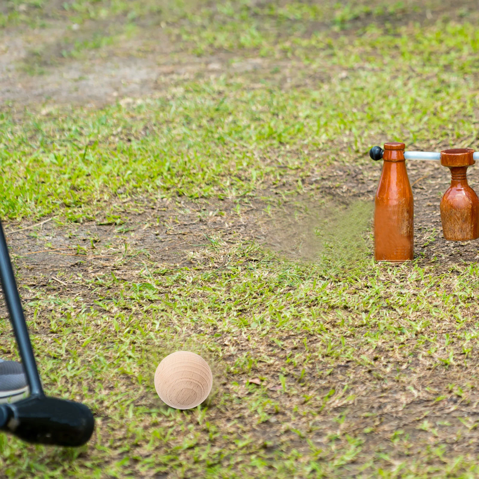 

4 Pcs Croquet Wood Bocce Balls Sport Rolling Yard Portable for Kids Outdoor Sports Children