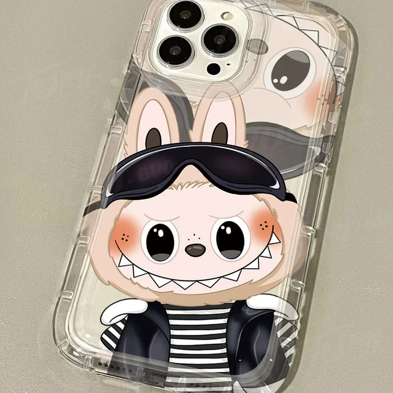 Cartoon Labubu Clear Phone Case for OPPO A15 A16 A17 A31 A53 A54 A57 A60 A74 A92 A93 A94 A98 2020 4G 5G Airbag Shockproof Cover