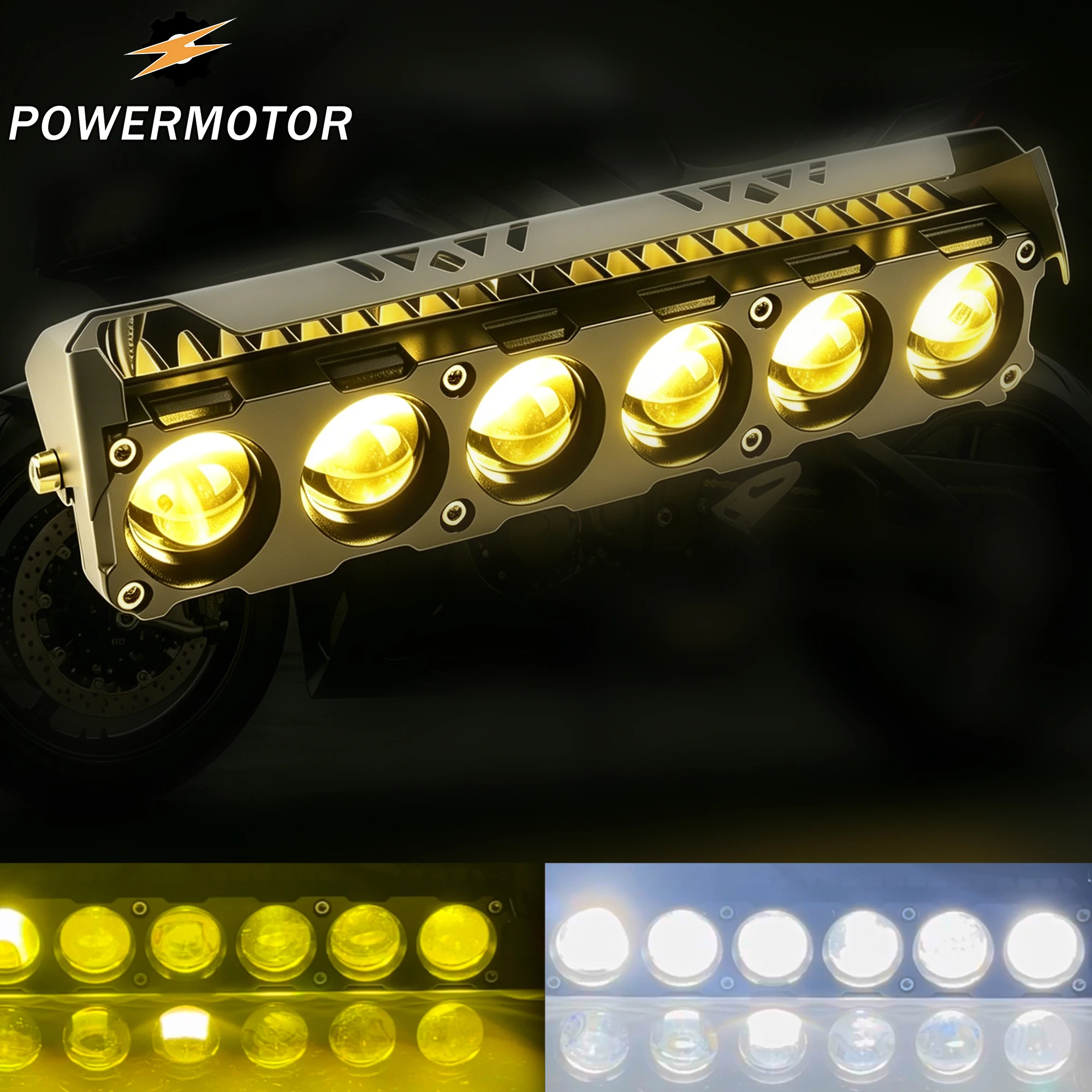 

6 LED Motorcycle LED Headlight Spotlight Dual Color Fog Lamps DRL for Car Trucks SUV UTV Scooter DirtBike Driving Light Modified