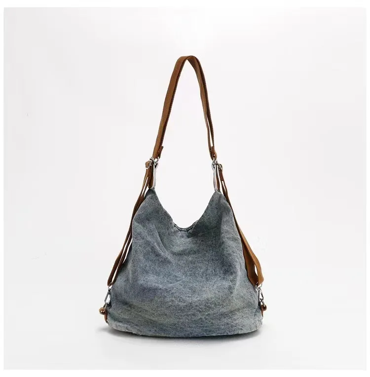 Bolsa jeans punk syzm para mulheres, mochila casual de estudante de grande capacidade, bolsa de ombro multi-carry feminina, y2k