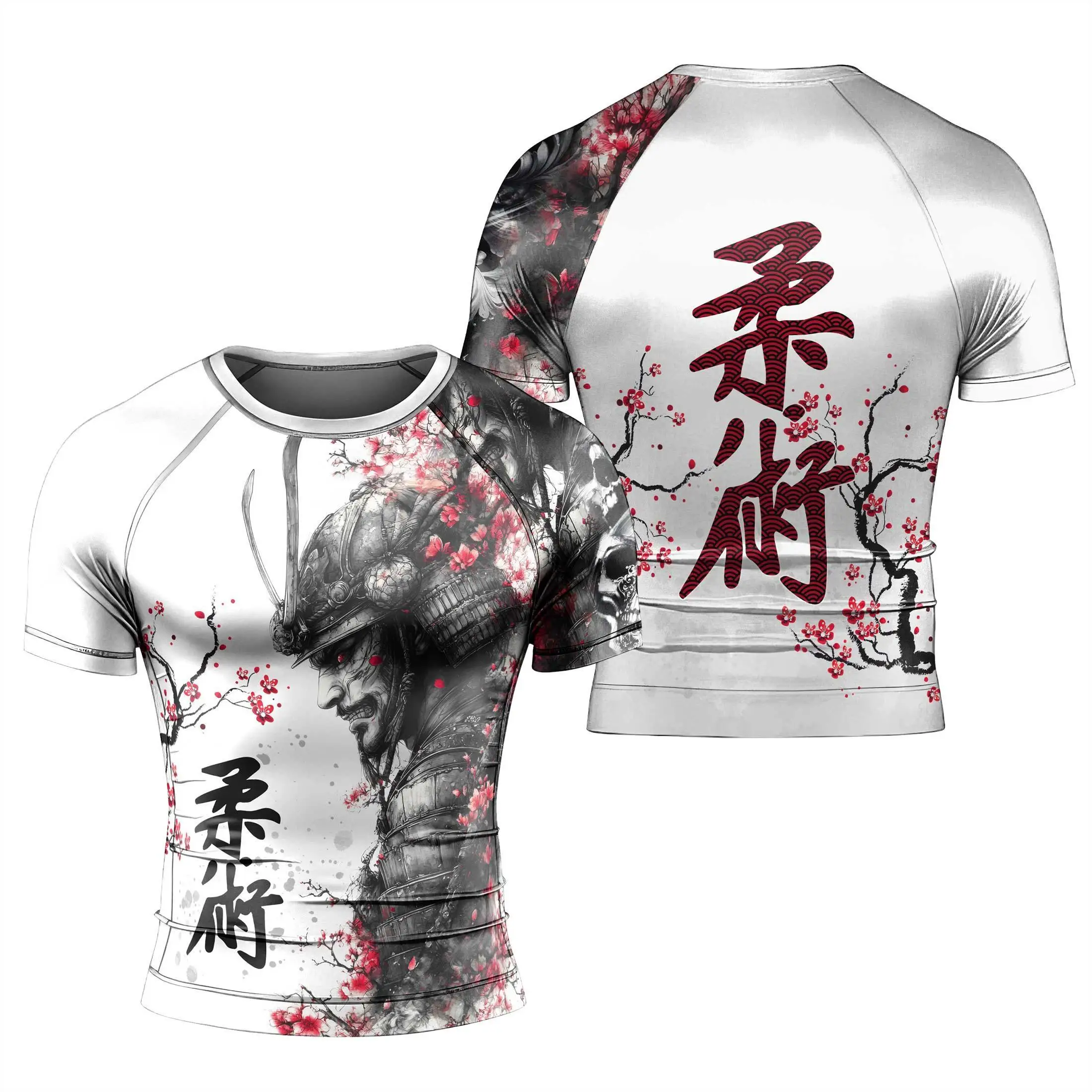 Vintage Bushido Casual Sports Shirt, Quick Dry Breathable. Smooth Stretch Fabric, Slim Fit for Fitness Training Daily Streetwear