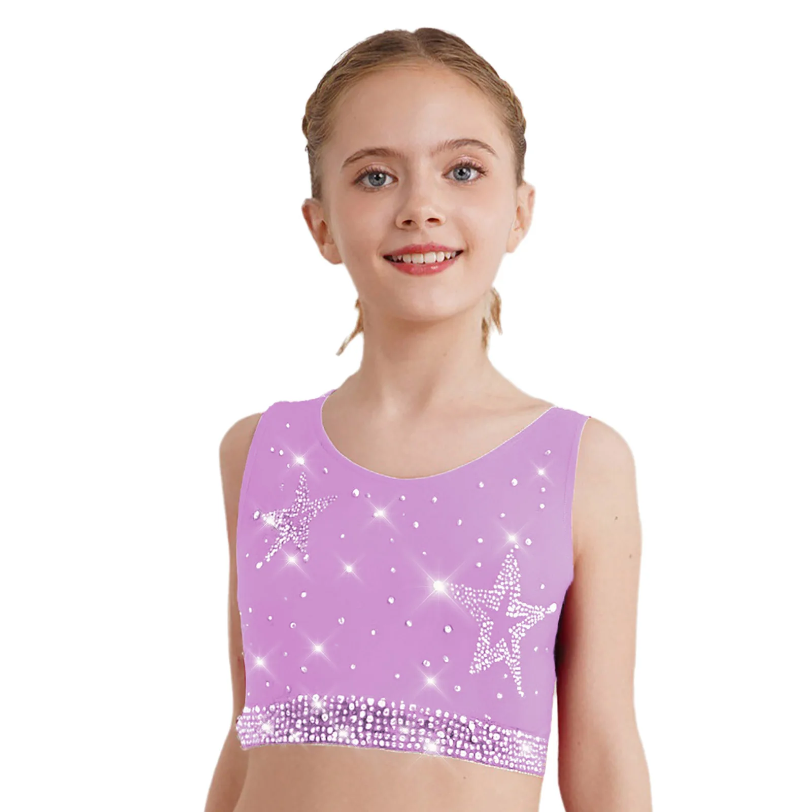 أطفال بنات الجمباز اللاتينية الباليه الرقص أداء زي تقاطعات الظهر اقتصاص سترة مع السراويل الغنائية الحديثة Dancewear