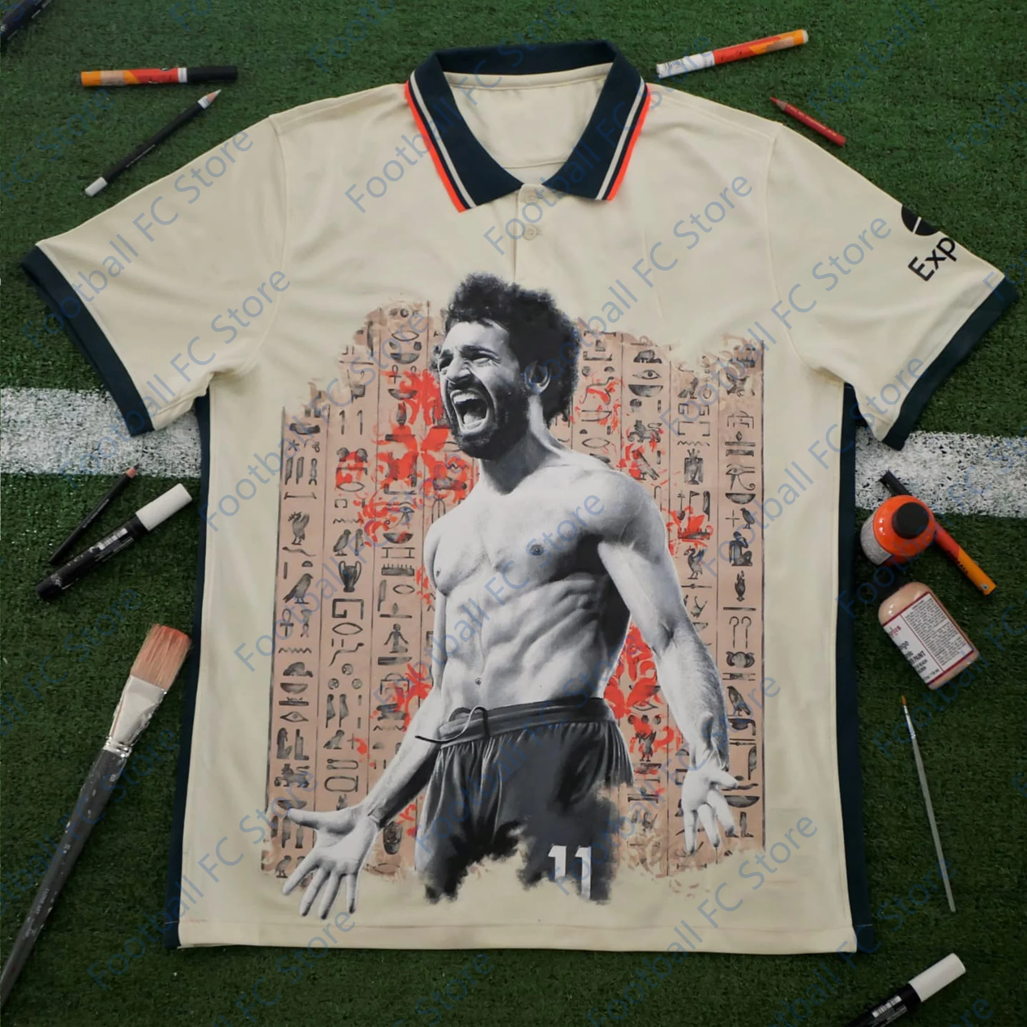 Vintage Special Commemorative Soccer Jersey Kit, Salah Egypt #11, Graffiti Design Edition, Summer, New Arrival, 2024