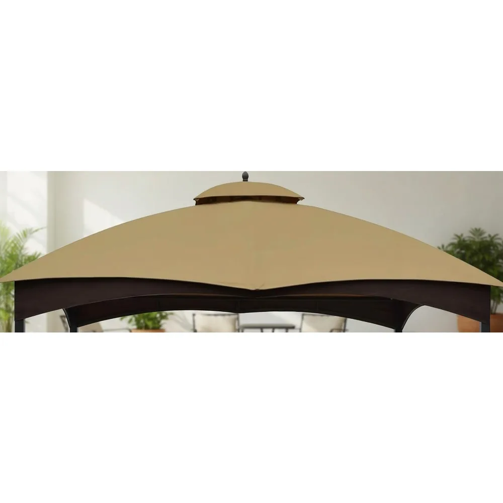 

12x10ft Gazebo Replacement Canopy Top - Waterproof UV Protection Fire Retardant Outdoor Patio Cover