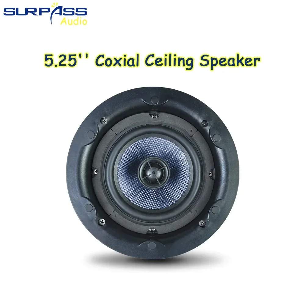 Frameless Narrow Edge Shell PA System Speaker 5.25inch Coxial Ceiling Speaker Passive Speaker For Home Background Music System