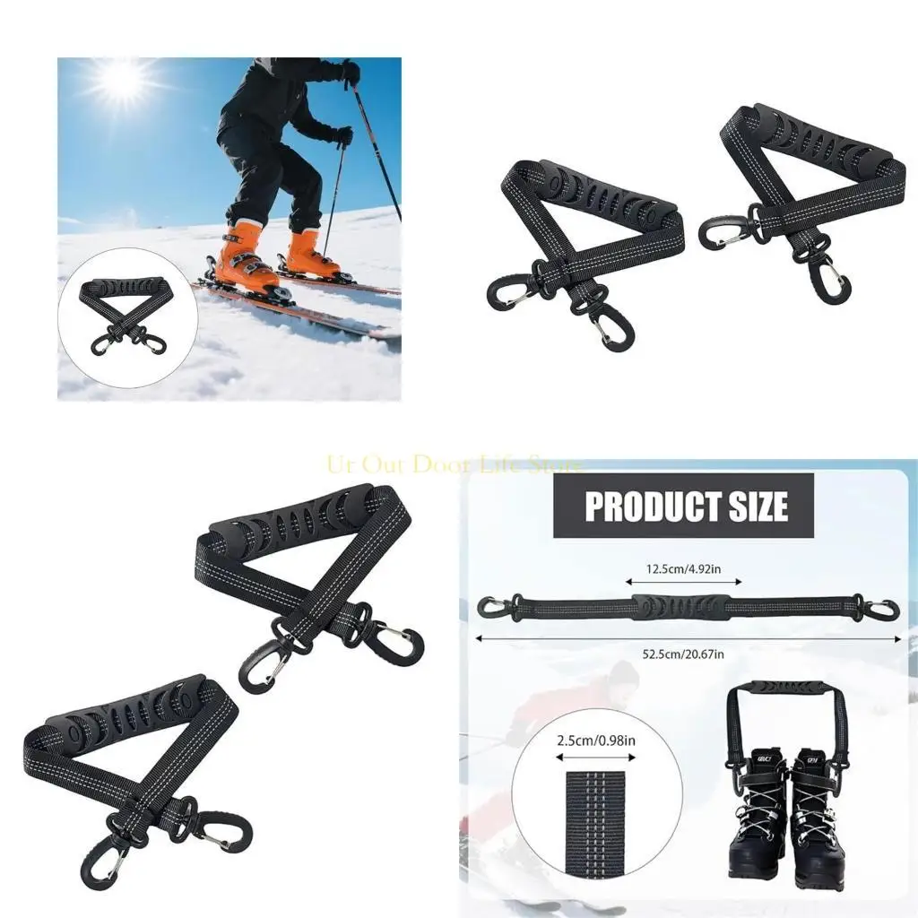 

77UF, 2 шт., крепежные ремни для лыжных ботинок, компактная конструкция для хранения, амортизирующая подкладка для коньков, цвет