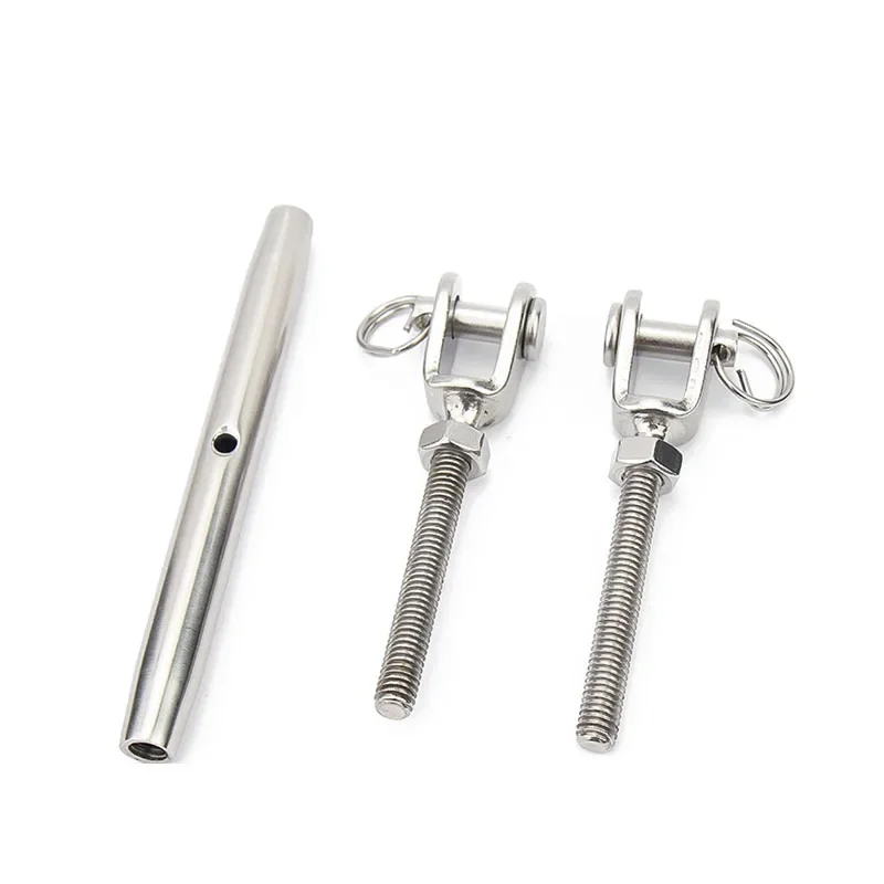 Picture 4: 1PC M5-M20 304 Stainless Steel  Rigging Screw Closed Body Jaw Turnbuckle Bolt Wire Rope Tensioner Length Adjuster Clamp ﻿