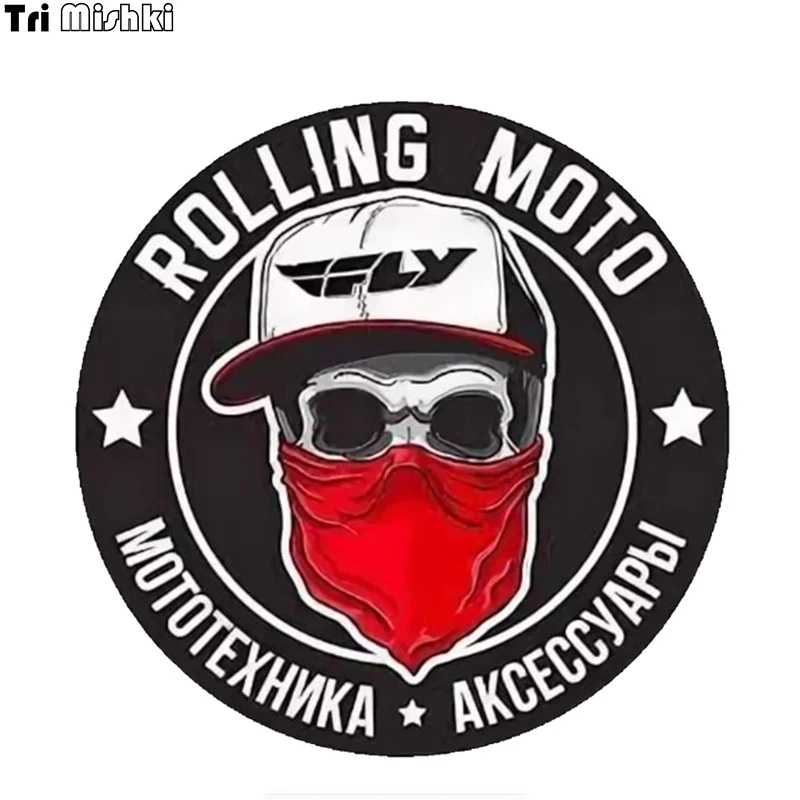 Tri Mishki WCS687 14*14cm ROLLING MOTO MOTOR EQUIPMENT ACCESSORIES car sticker PVC coloful Decals Motorcycle Accessories sticker