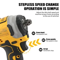 DEWALT DCF850 20V llave de impacto controlador eléctrico batería de litio batería sin escobillas herramientas originales de alto torque