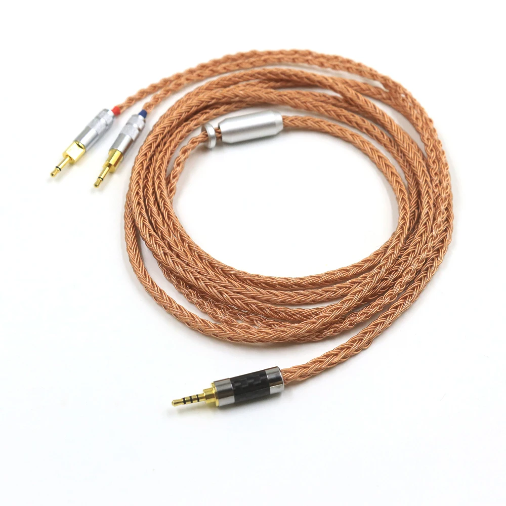 

High Quality 3.5mm 2.5mm 4.4mm XLR 16 Cores Copper Headphone Cable For Sennheiser hd700 nw zx300a Dual 2.5 mm Earphone