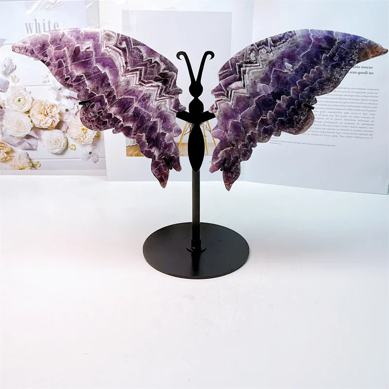 

Natural Dream Amethyst Butterfly Wings, Crystal Crafts, Healing Gemstone, Girl Birthday Present, Home Decoration, 1Pair