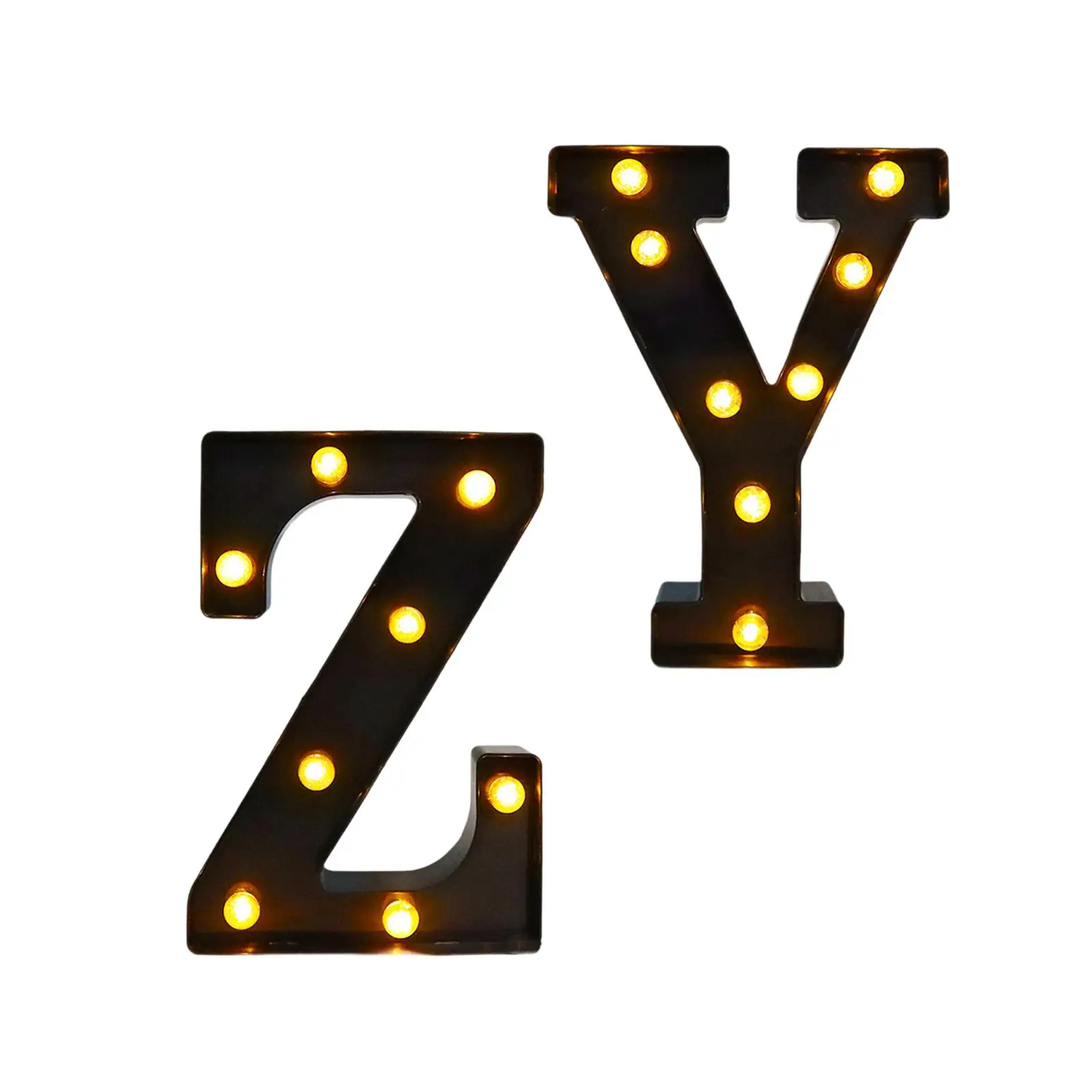 Light up Alphabet Sign Black Warm White for Bar Engagement Night Birthday