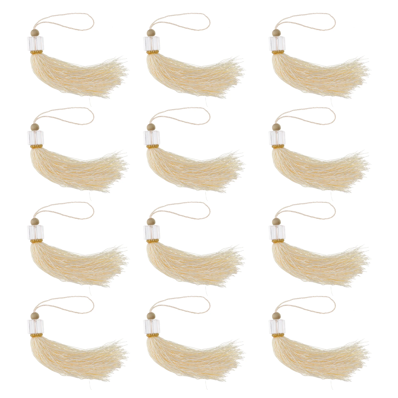 

20PCS Fringe Bookmark Beige DIY Key Curtains Charm Diy Curtain Diy Tassel Tassel Home Office Practical