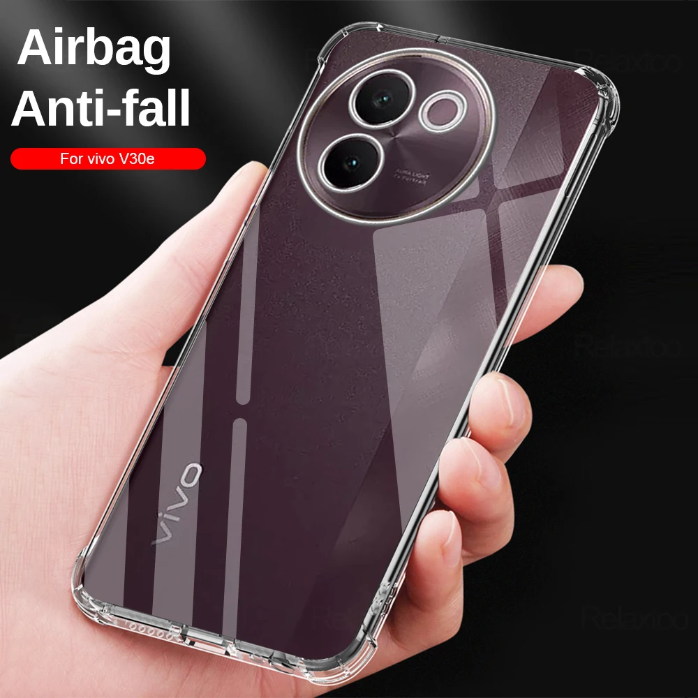 Shockproof Clear phone shell For vivo V30e 2024 Transparent Airbag anti-fall Case For vivo V30e V 30e V30 e Protective cover