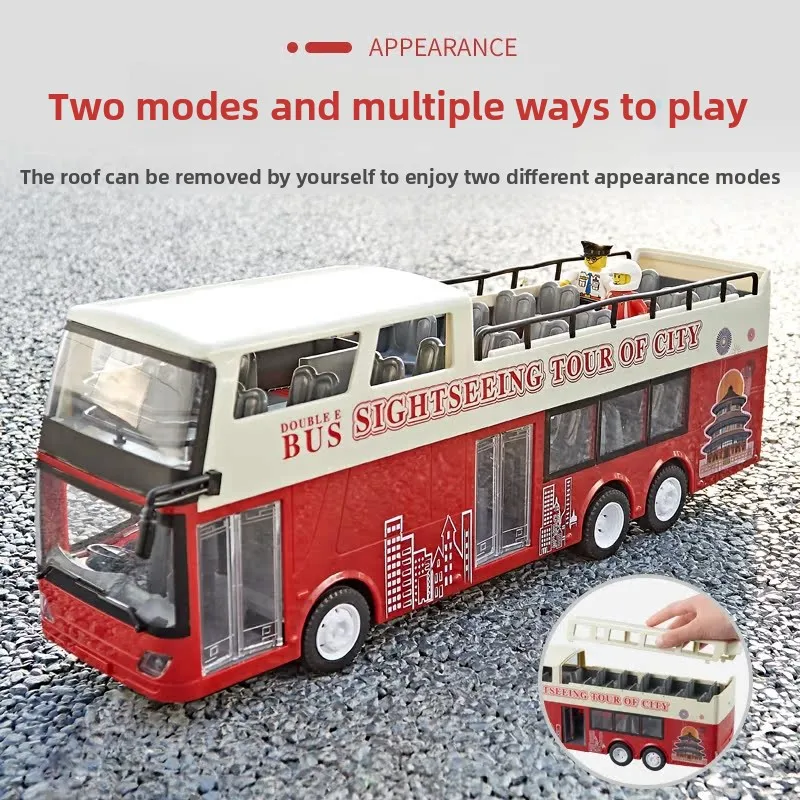 Bus de voyage Double Eagle E640 RC 1/18, voiture de course à grande vitesse, modèle de Bus à deux étages, son et lumière, Bus touristique, jouets pour enfants garçons