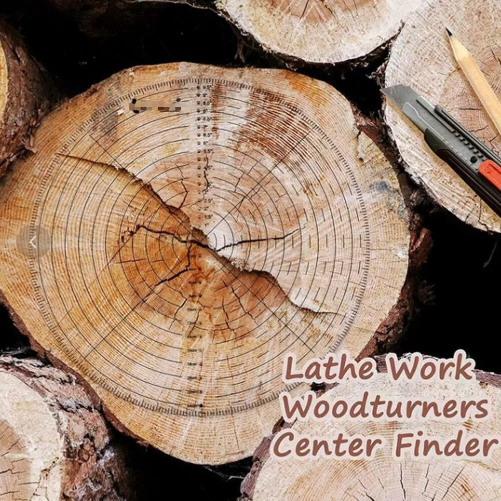 Acrylic Round Center Woodturners Compass Circle Cutter Center Finder Protractor Plastic Ruler