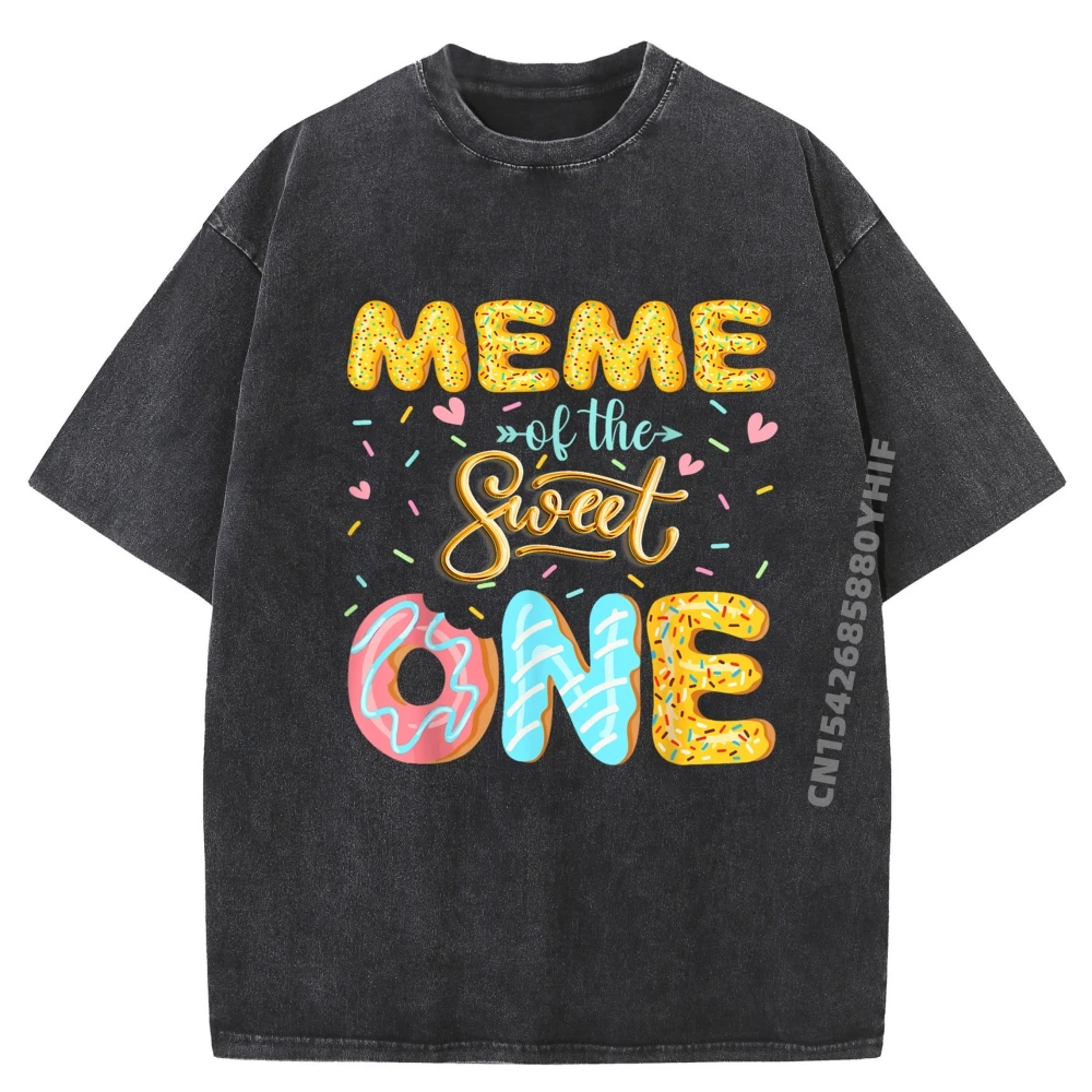 

Meme Of The Sweet One Donut Lover Family Matching Camisas Basicas Hombre Luxury T-Shirt Mens Casual Washed Shirt