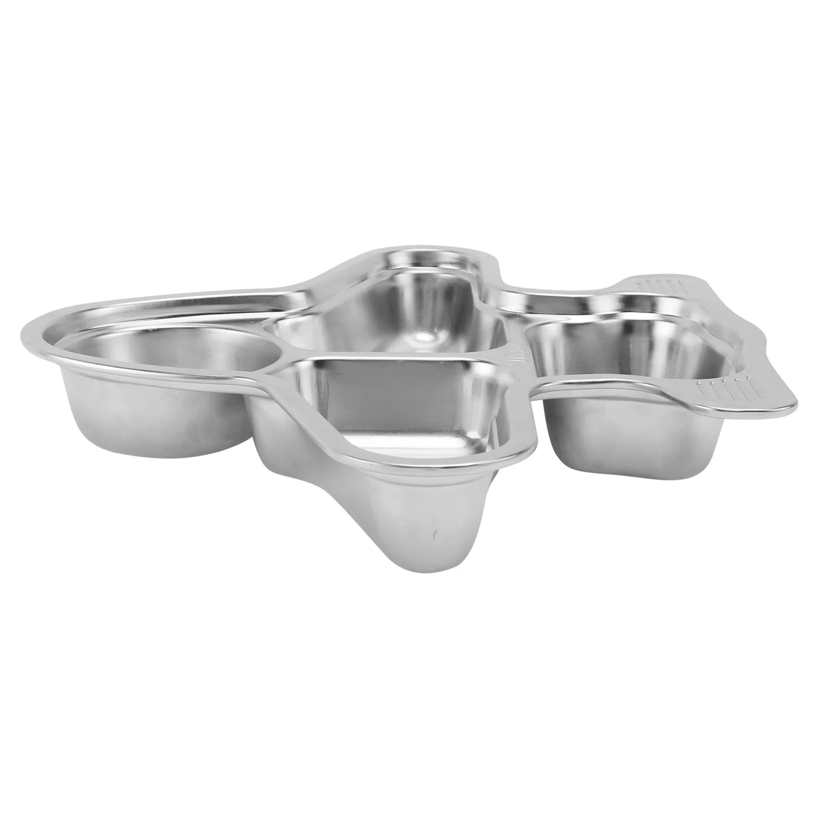 

1pc 1 Stainless Steel 304 Children Compartment Plate Kids Cartoon Lunch Tray Food Divided Plate Deep Camping Picnic Travel Easy
