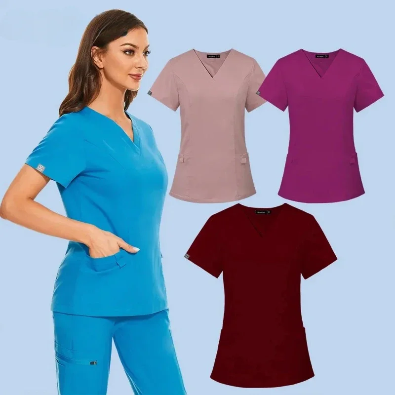 

Nursing Scrubs Tops Medica Uniforms Lab Clothes Beauty Spa Work Clothes Gown Uniform Health Workers Nursing Blouse Scrub Top Xxl