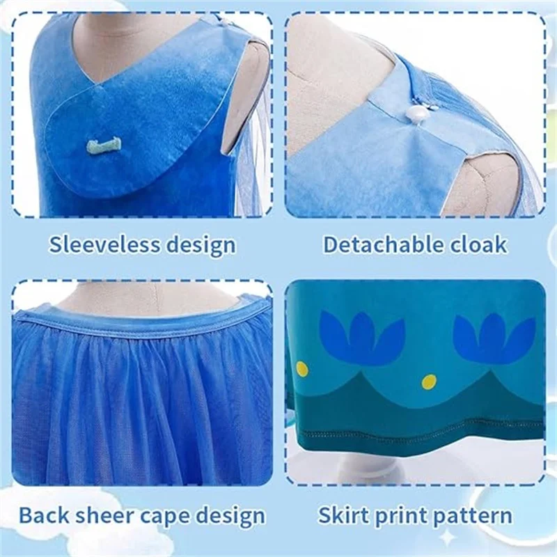 Костюм для косплея с маком для девочек, платье, летний Хэллоуин, детский кружевной плащ с маком, платье принцессы, маскировочное вечерние платье-туника + парик + носки