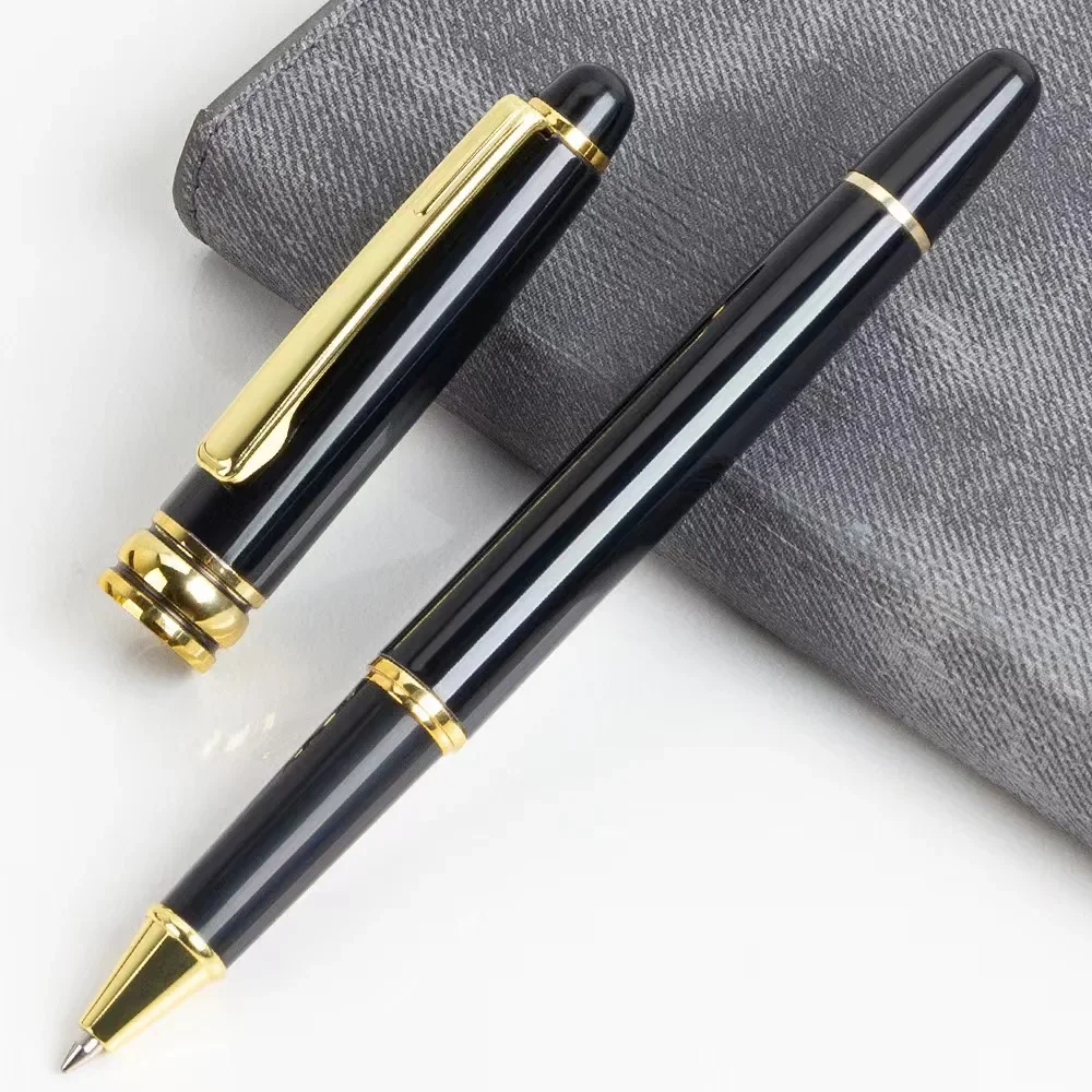 

Luxury Metal Signature Pens Free Customization of Name Text Logo Black Gold Silver Ballpoint Pen Business Office Stationery Gift