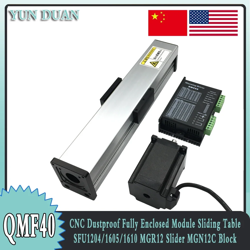 

Fully Enclosed Module Nema23 Stepper Motor Sliding Table MGR12 Slider Ballscrew 1204/1605/1610 Aluminum Profile Linear Rail