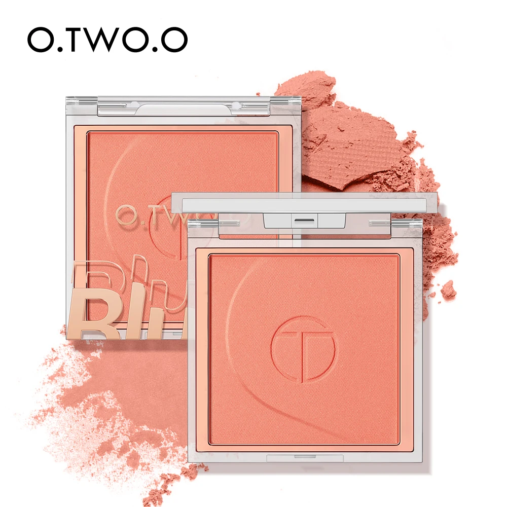 O.TWO.O Koraalroze Make-up Blush Mineraal Zacht Blush Poeder Natuurlijk Wangcontourpalet Schaduw Matte Rouge Poeder Blusher