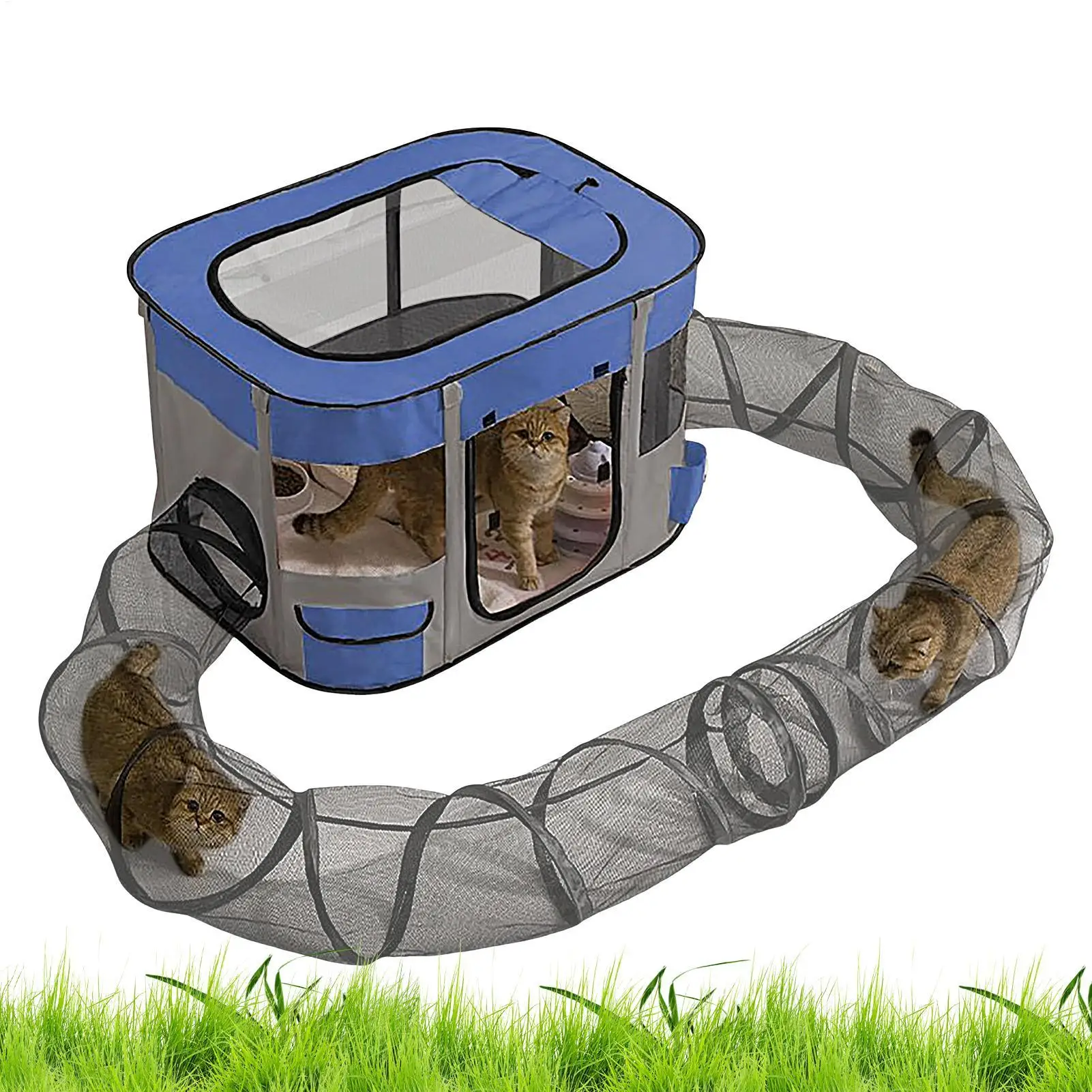 

Cat Tunnel Outdoor Pet Tunnel Enclosures Outside Playground Easy Setup Kitten Playground Bored Cat Play Toy For Yard Balcony