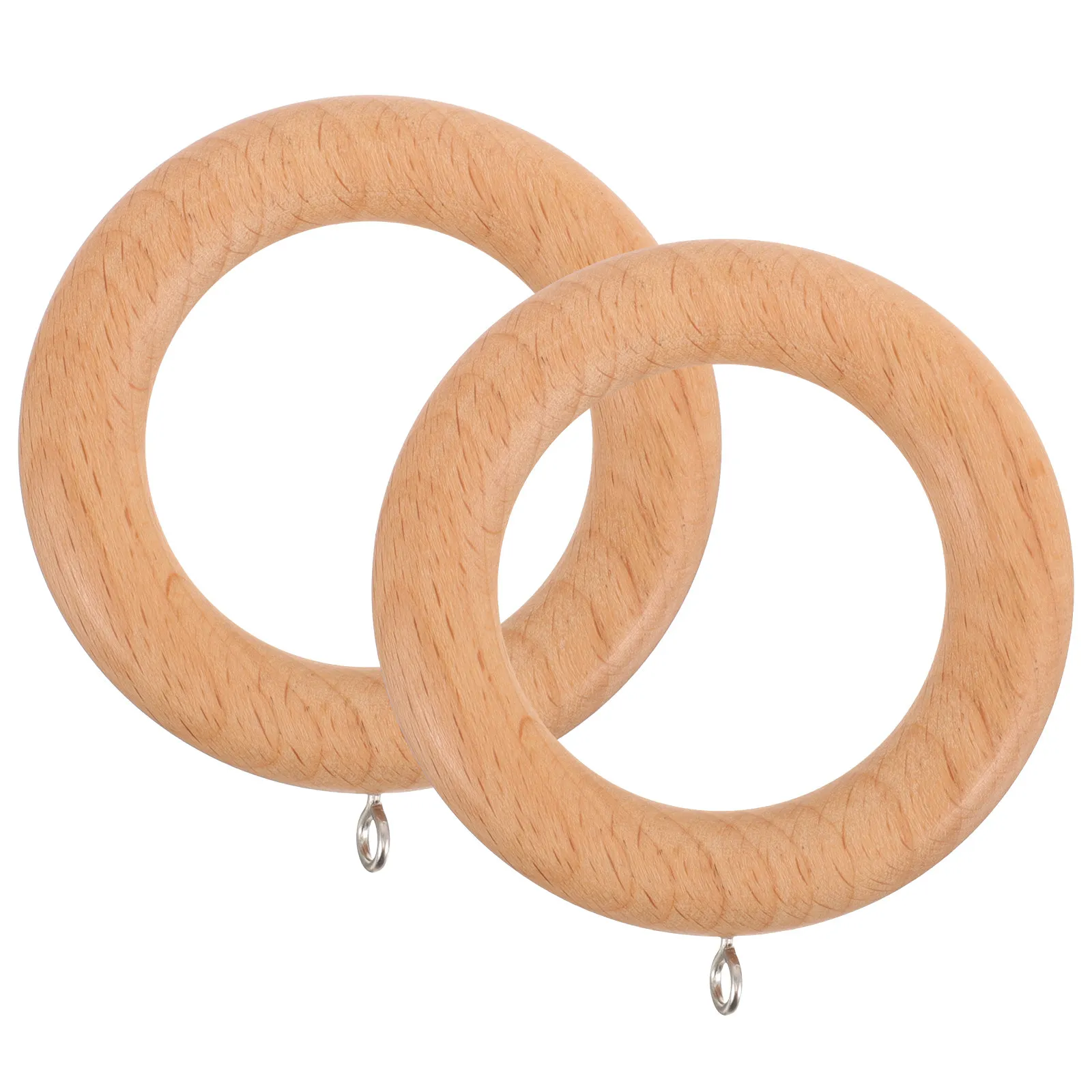 2pcs Wooden Curtain Rings for Bathroom Shower Curtains – Sturdy, Smooth Sliding, Elegant Simple Design