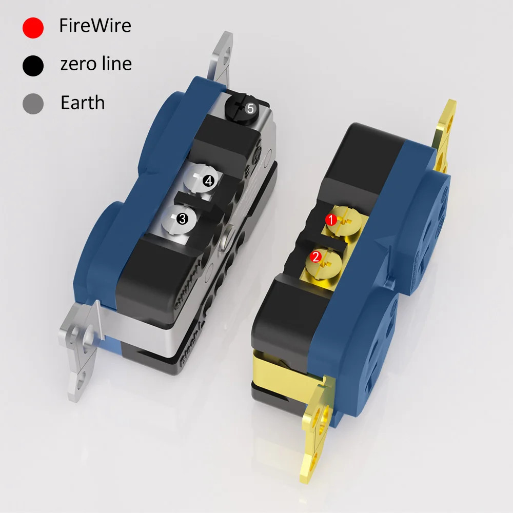 Monosaudio DP2G/R النحاس/الروديوم/الذهب مطلي مقبس الطاقة وعاء الصوت الصف الولايات المتحدة مخرج طاقة HiFi التيار المتناوب الطاقة جدار جبل لوحة
