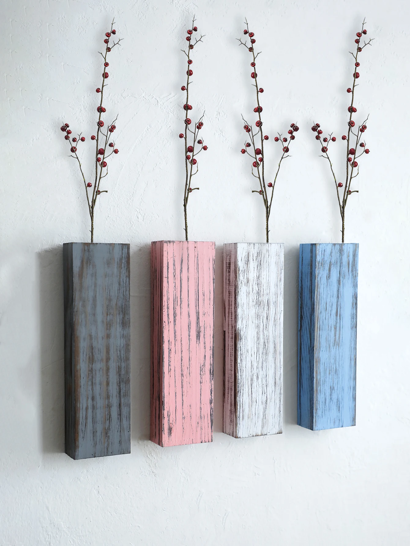 Wandpflanzgefäße für Zimmerpflanzen, Wanddekoration aus Holz, Schlafzimmer, Wohnzimmer, Bauernhaus-Wandvasen für getrocknete Blumen, künstliche Grünpflanzen