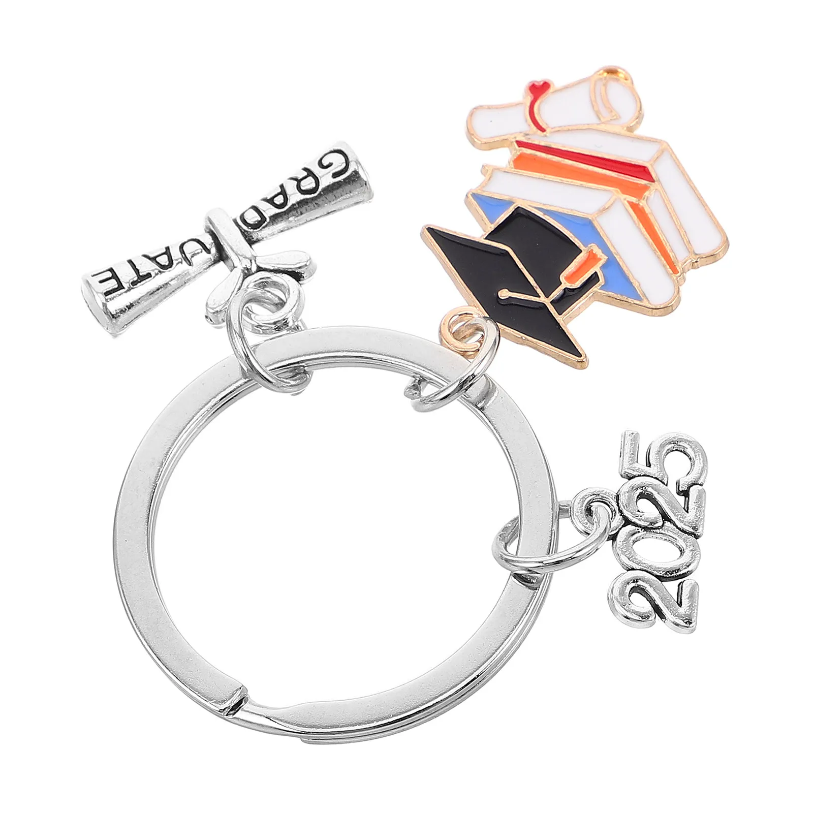 2025 Graduation Year Keychain Present Bag Hanging Pendant Ring Cap Charm Backpack Pendants Keepsake