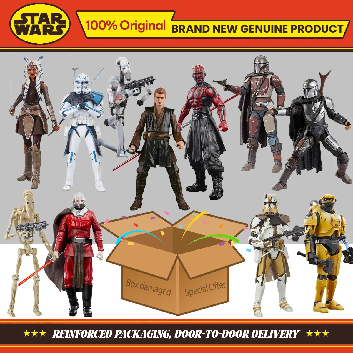 ハスブロ-スターウォーズ-ブラックシリーズ-ダース・マラック-ハンター-オビ＝ワン・ケノービ-アソーカ・タノ-アナキン・スカイウォーカー-バトルドロイド-アクションフィギュア玩具