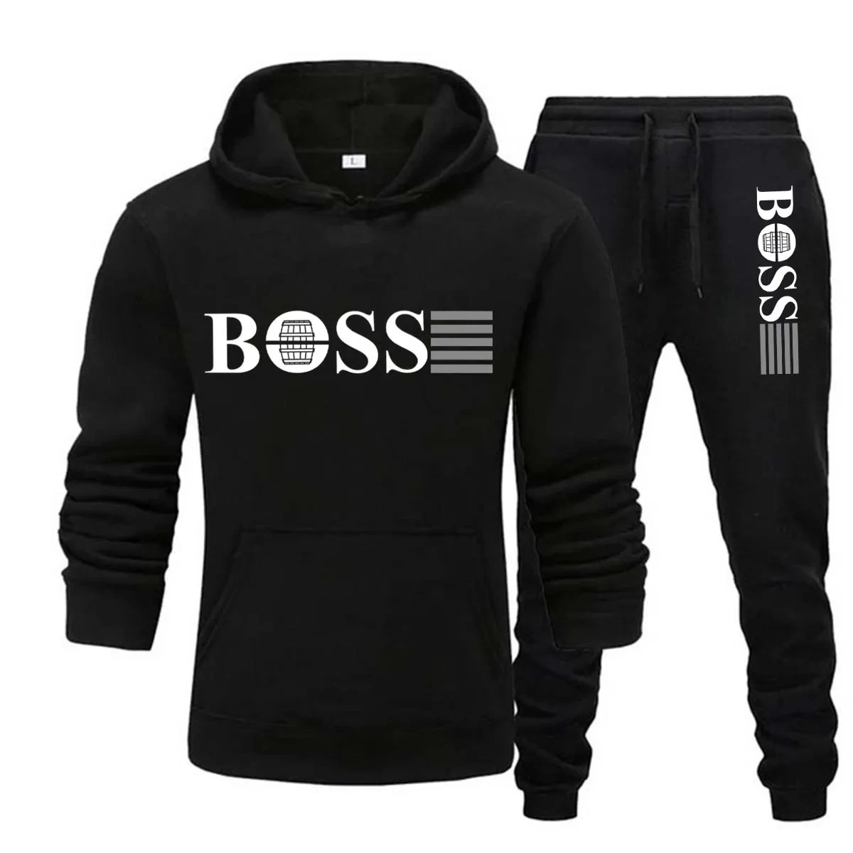 Conjunto de 2 peças de moletom com capuz e calças de cordão para homens e mulheres, hoodies esportivos masculinos, Running Sportswear, agasalho da