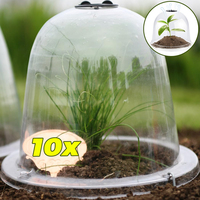 1-10PCS Clear Plant Cloches Reuseable Seedling Protection Cover Humidity Freeze Frost Guard Protection Dome Bell Garden Grow Cup