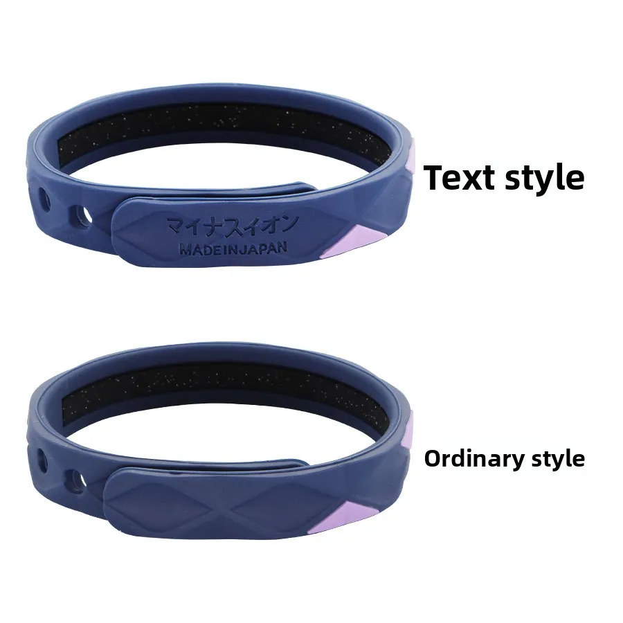 Pulsera de silicona tridimensional ajustable con iones negativos, antiestática y antiagua, producto de seguridad sólido simple