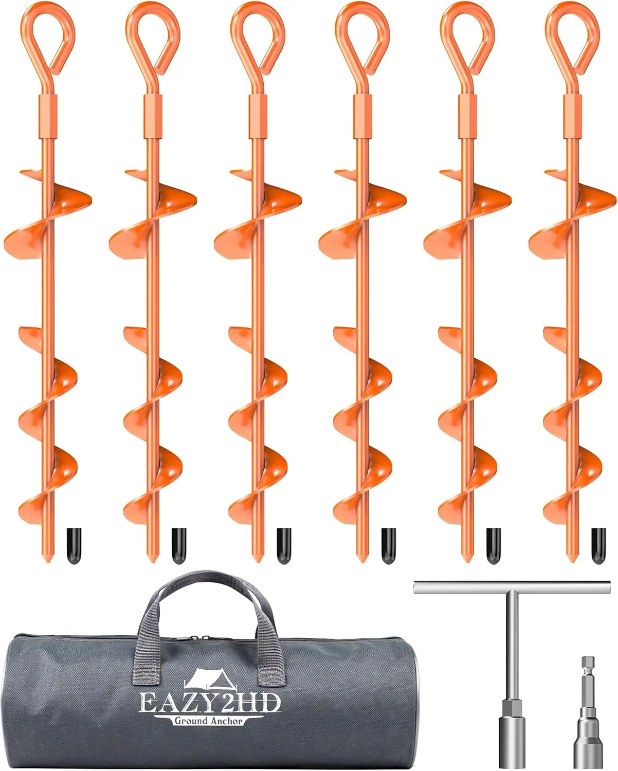 

Усиленные 15-дюймовые вкручиваемые колышки для палаток, металлические спиральные анкеры для кемпинга, навесов, тентов, защиты от сильного ветра