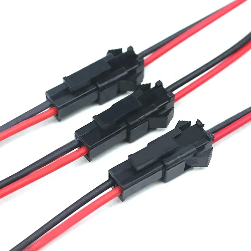 30PCSJST SM 2Pin Connector 15cm/20cm Plastic Male/Female Plug For 20AWG Soft Silicone Wire For RC Car Battery LED Lights Power C