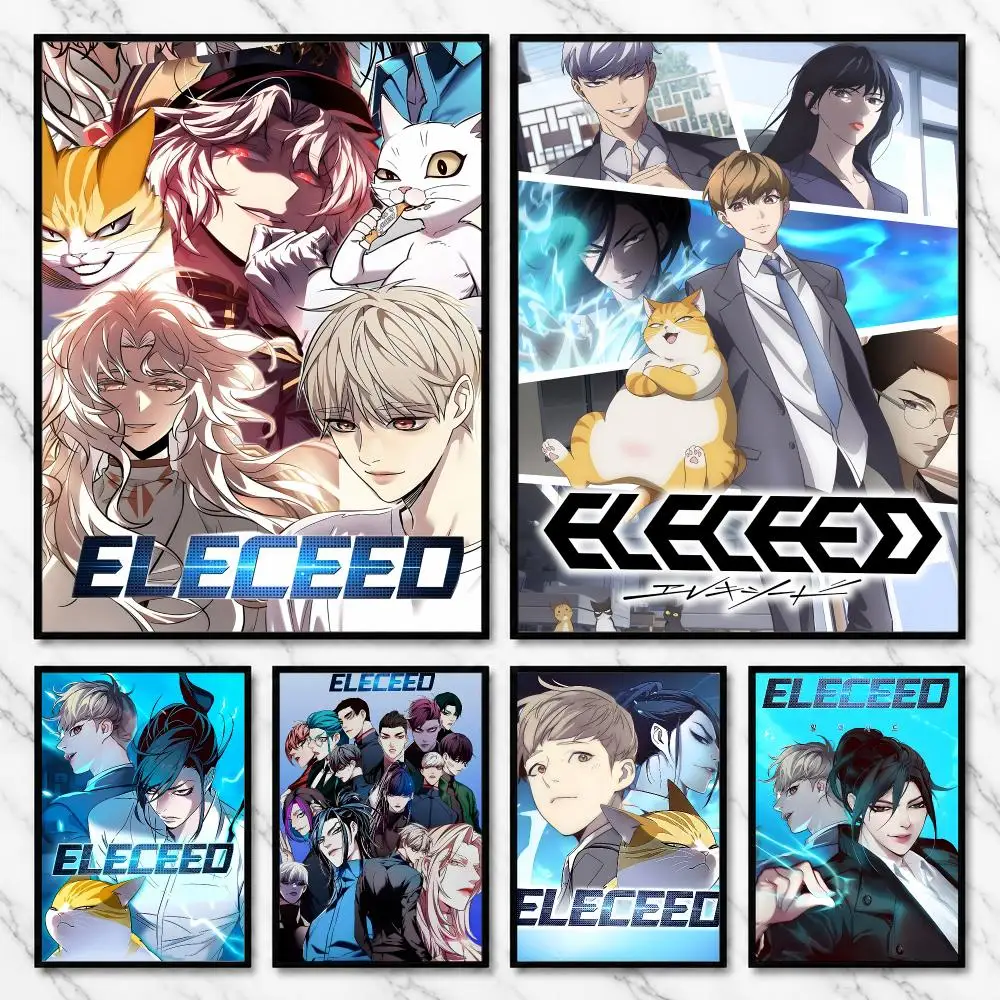 Eleceed Action Anime Superpower Fantasy Adventure Journey Poster Modern Self Adhesive Wall Art Prints for Bedroom Living Room