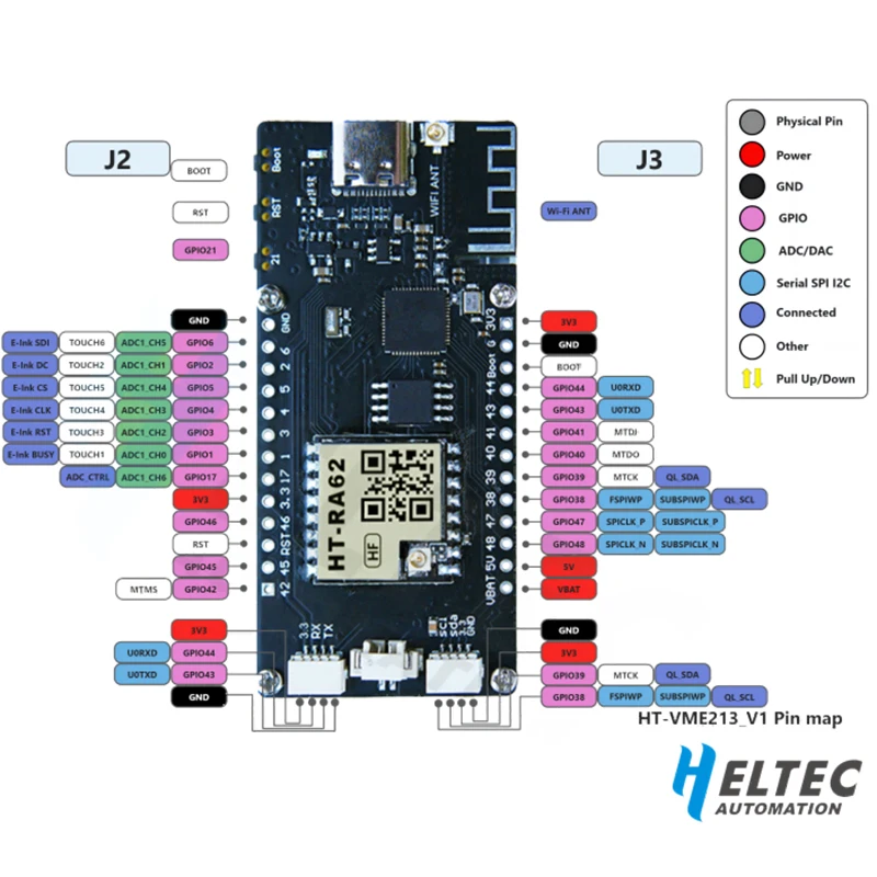 Heltec Meshtastic E213 2.13인치 E-Ink 디스플레이 LoRa Arduino ESP32-S3 개발 보드 저전력 SX1262 BLE WiFi 태그 Arduino