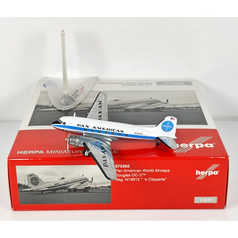 

Herpa литой под давлением масштаб 1/200 Pan Am DC-3 N19912 модель самолета из сплава Коллекционная декоративная игрушка-орнамент