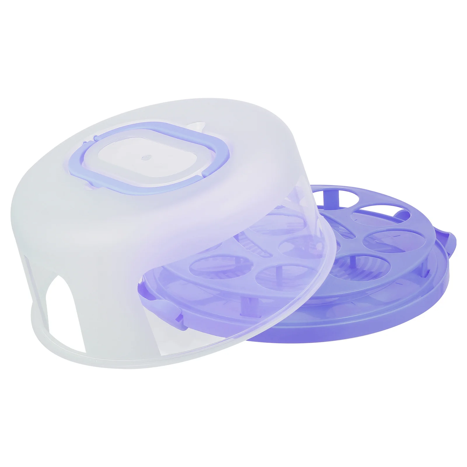 1 pçs caixa de bolo alça portátil à prova de vazamento design de bloqueio material pp reutilizável recipiente de armazenamento de bolo caixa de cupcake
