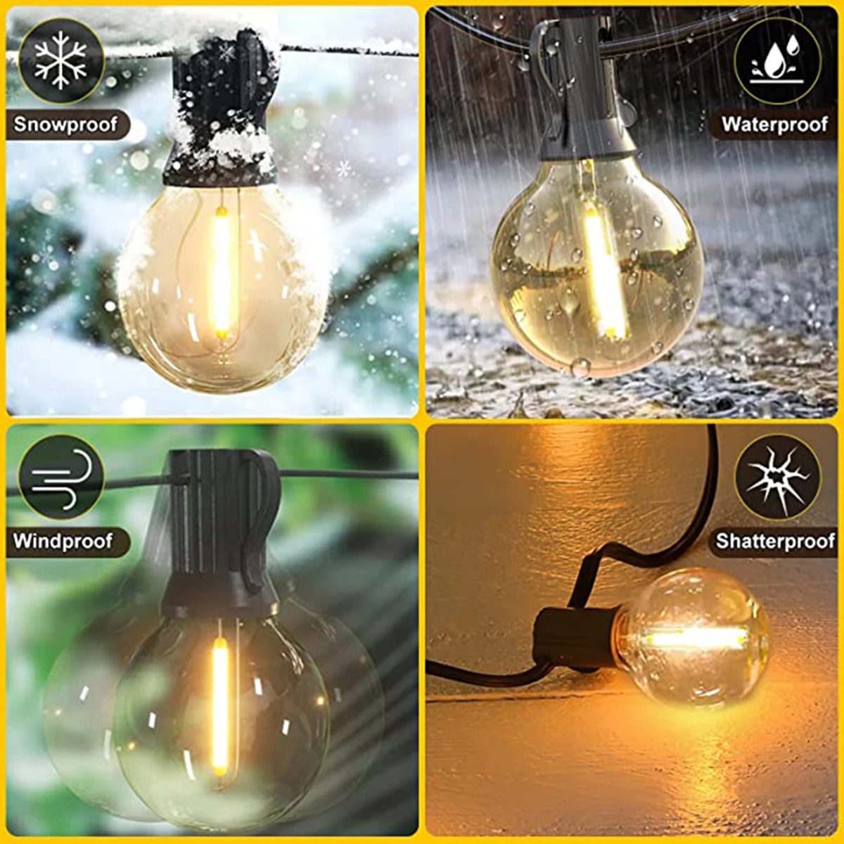 Imagem -05 - Solar Led String Lights para Decoração ao ar Livre Festão Lâmpadas do Pátio Lâmpadas para Camping Jardim Festa Casamento Terraço G40