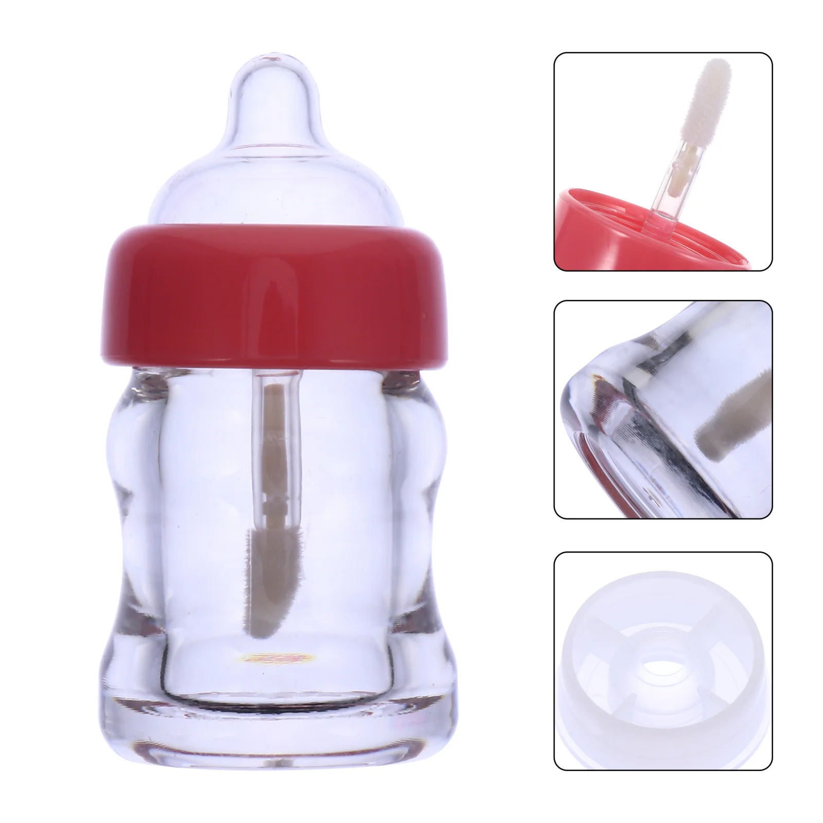20Pcs DIY Lip Gloss Empty Tubes Baby Bottle Design Clear Lip Balm Containers Safe Lightweight Reusable for Custom Lipstick