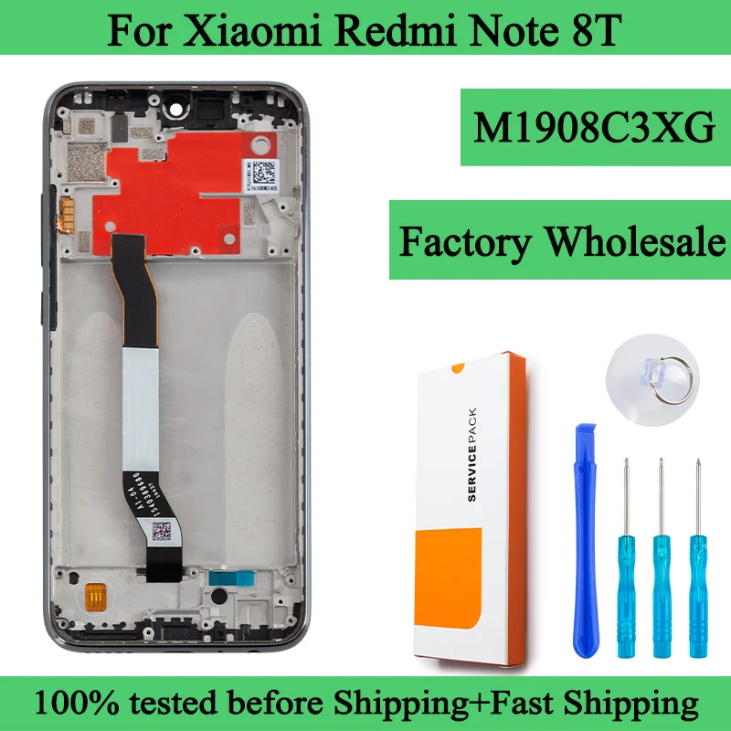 M1908C3XG Testato al 100% Premium LCD Per Xiaomi Redmi Nota 8T Display Touch Screen Digitizer Pannello di Montaggio Per Redmi Nota 8T LCD