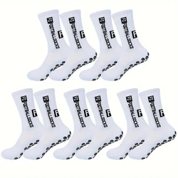 5 Pairs Non-slip Football Socks Breathable Wear-resistant Outdoor Sports Socks For Soccer, Rugby, Basketball, Running