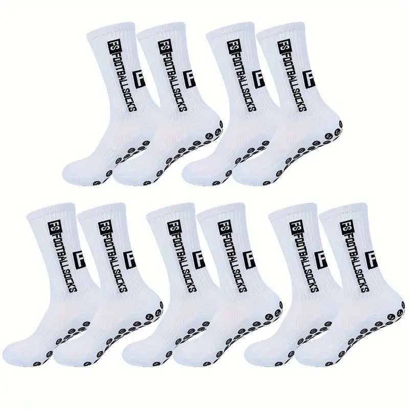 5 Pairs Non-slip Football Socks Breathable Wear-resistant Outdoor Sports Socks For Soccer, Rugby, Basketball, Running